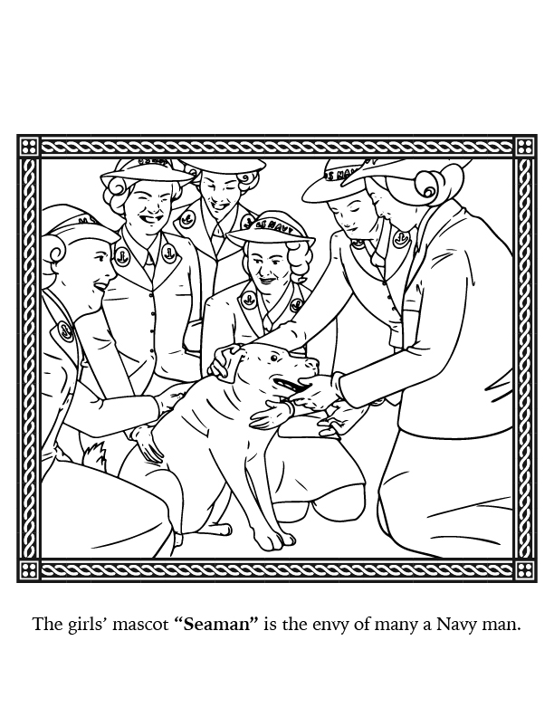 Coloring page of WAVES with a dog