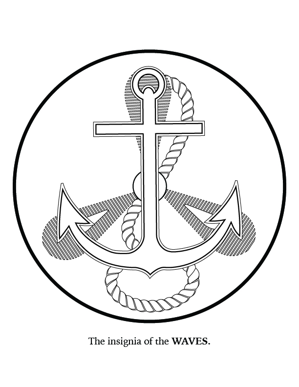 Coloring page of WAVES insignia