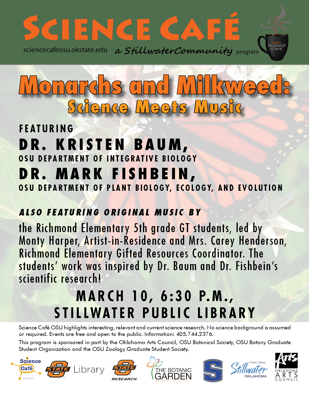 Image for Science Cafe: Monarchs and Milkweed: Science Meets Music