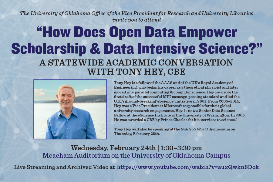 Image for Statewide Academic Conversation with Tony Hey Live Streamed Feb. 24